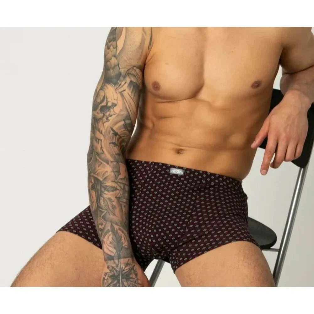 Men's XS Multicolor Print Trunks Underwear Trunk Boxer Briefs Soft Breathable